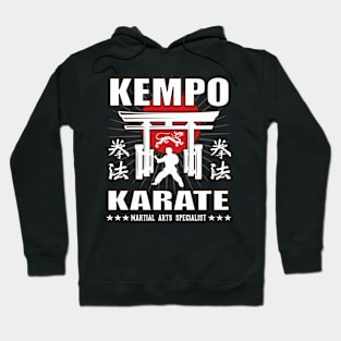 Cool Kempo Karate, Martial Arts Design With Kanji Hoodie